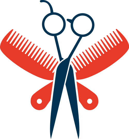 剪刀梳子矢量图logo素材