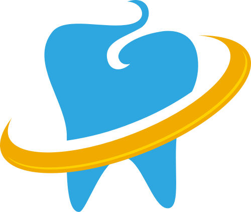 蓝色黄色牙齿矢量logo图标