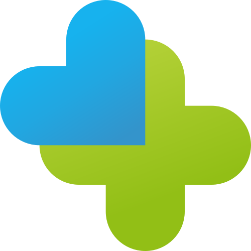 蓝绿花朵心形矢量logo