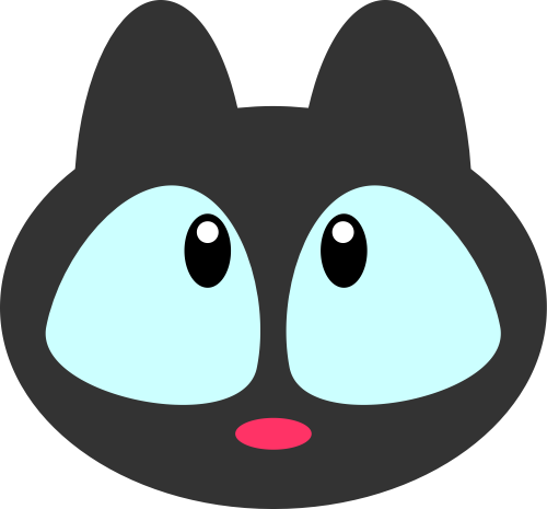 黑色小猫头像矢量logo