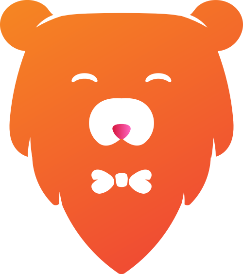橙色熊矢量logo图标