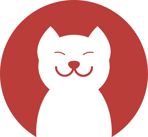 红色圆形猫矢量logo