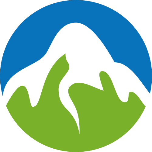 彩色圆形山峰矢量logo