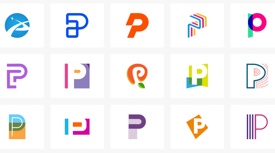 P字母Logo创意设计案例欣赏｜字母Logo素材