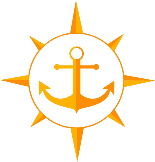 船舵船锚结合矢量logo