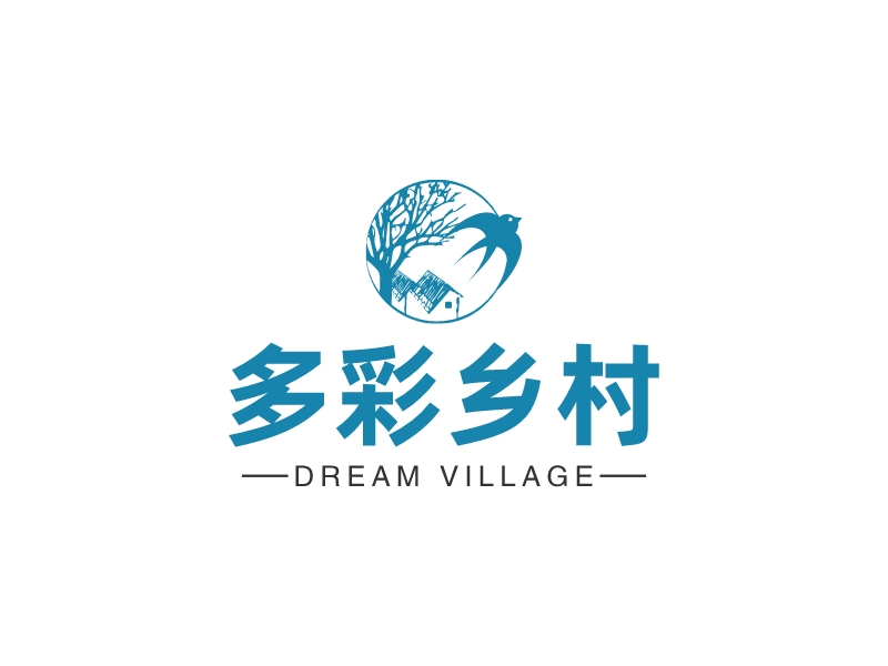 多彩乡村logo设计