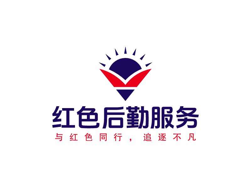 红色后勤服务Logo设计